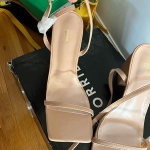 Wide width nude heels